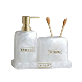 Saboneteira Kit Banheiro Lavabo Conjunto de Banheiro 3 Peças - Organize Seu Banheiro com Estilo - Morada Serena