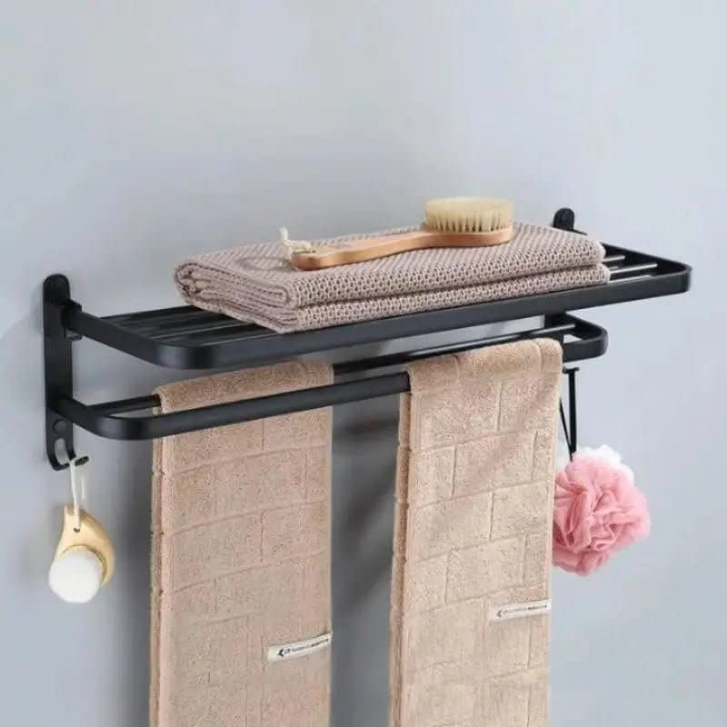 Toalheiro Para Banheiro Duplo Preto Matte | Design Moderno e Funcional para Seu Banheiro - Morada Serena