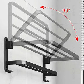 Toalheiro Para Banheiro Duplo Preto Matte | Design Moderno e Funcional para Seu Banheiro - Morada Serena