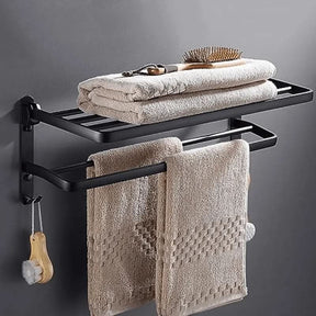 Toalheiro Para Banheiro Duplo Preto Matte | Design Moderno e Funcional para Seu Banheiro - Morada Serena