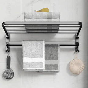 Toalheiro Para Banheiro Duplo Preto Matte | Design Moderno e Funcional para Seu Banheiro - Morada Serena