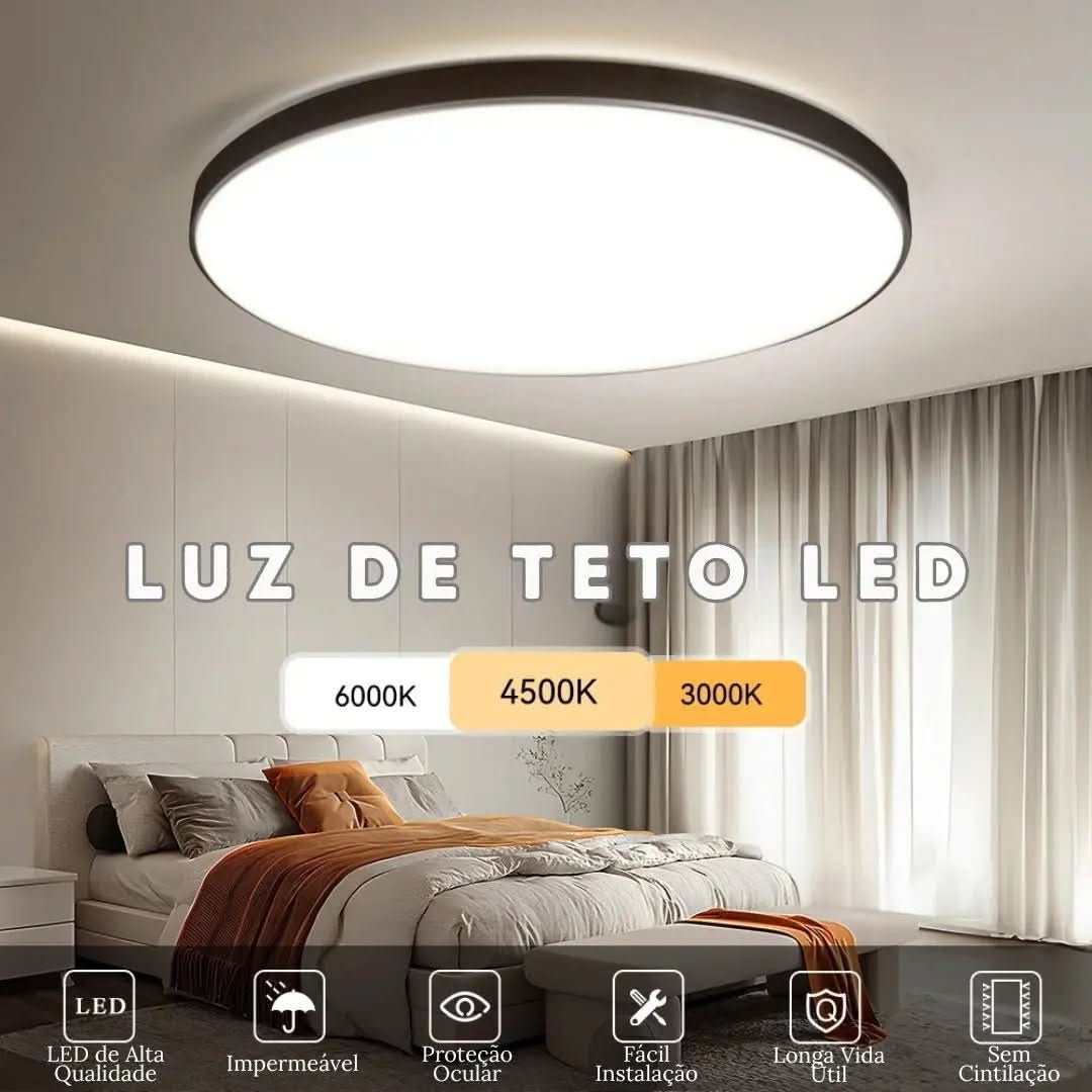 Luminária de Teto Plafon Led Sobrepor Redondo Moderno | Morada Serena - Morada Serena
