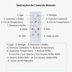 Luminária de Teto Plafon Led Sobrepor Redondo Moderno Com Controle | Morada Serena - Morada Serena