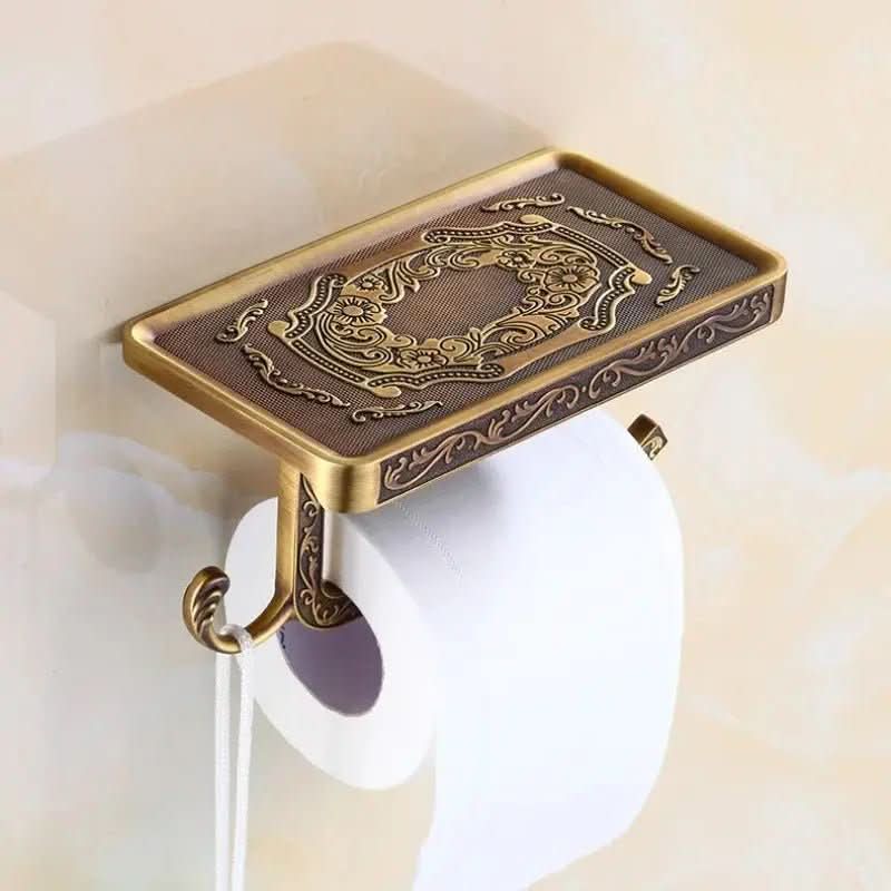Suporte de Papel Higiênico Gold de Parede - Elegância e Praticidade para Seu Banheiro - Morada Serena
