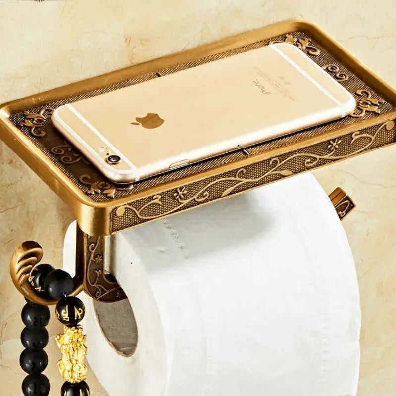 Suporte de Papel Higiênico Gold de Parede - Elegância e Praticidade para Seu Banheiro - Morada Serena