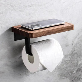 Suporte de Papel Higiênico Madeira Premium - Elegância e Durabilidade para Seu Banheiro - Morada Serena