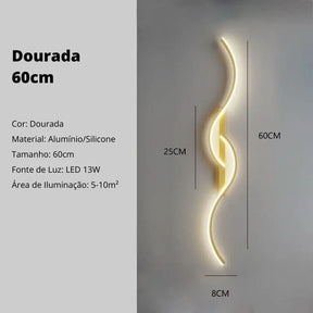 Arandela Onda Dupla de Parede Interna - Ilumine Seu Espaço com Elegância e Estilo - Morada Serena