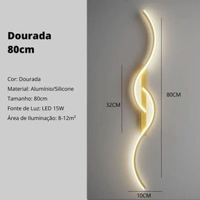 Arandela Onda Dupla de Parede Interna - Ilumine Seu Espaço com Elegância e Estilo - Morada Serena