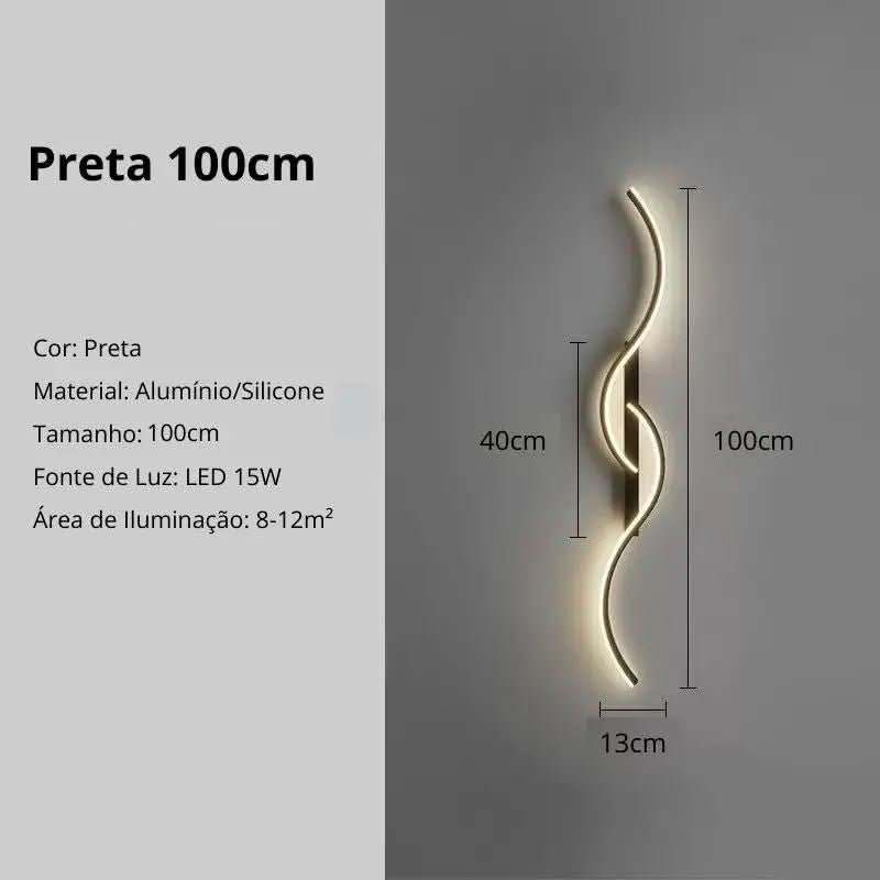 Arandela Onda Dupla de Parede Interna - Ilumine Seu Espaço com Elegância e Estilo - Morada Serena