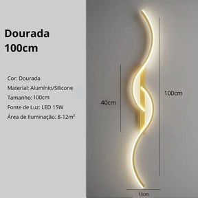 Arandela Onda Dupla de Parede Interna - Ilumine Seu Espaço com Elegância e Estilo - Morada Serena