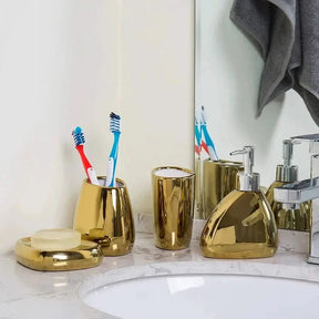 Kit de Acessórios Banheiro Sofisticado 5 Peças - Elegância e Funcionalidade para Seu Banheiro - Morada Serena