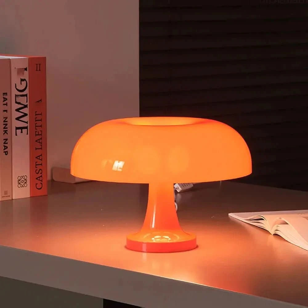 Luminária de Mesa Cogumelo Laranja - Ilumine Seu Ambiente com Estilo - Morada Serena