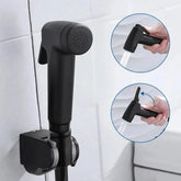 Ducha Higiênica Para Banheiro Preto Fosco com Suporte e Mangueira - Morada Serena
