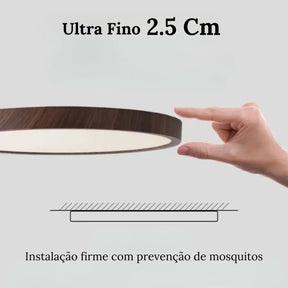 Plafon Led Sobrepor Redondo Wooden - Morada Serena