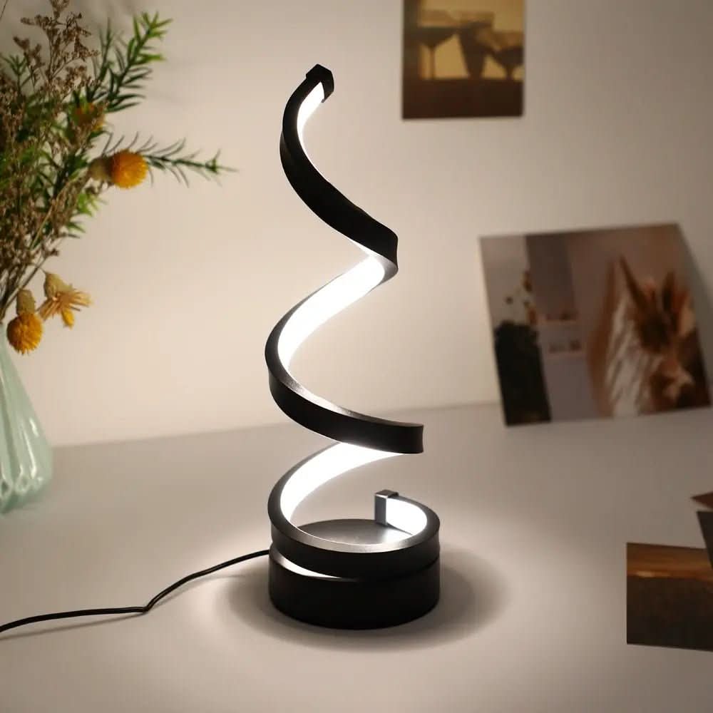 Luminária Abajur De Mesa Ondular Led Nórdico - Morada Serena