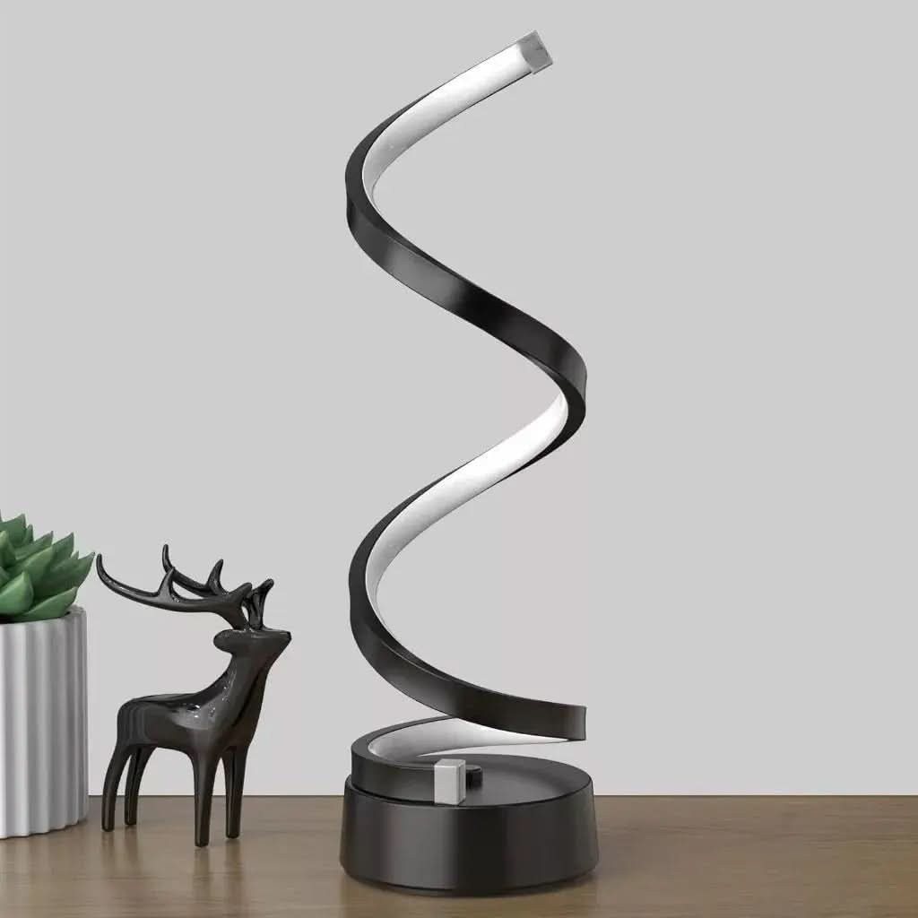 Luminária Abajur De Mesa Ondular Led Nórdico - Morada Serena