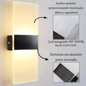Arandela De Parede Transparente Com Sensor De Movimento – Segurança e Modernidade - Morada Serena