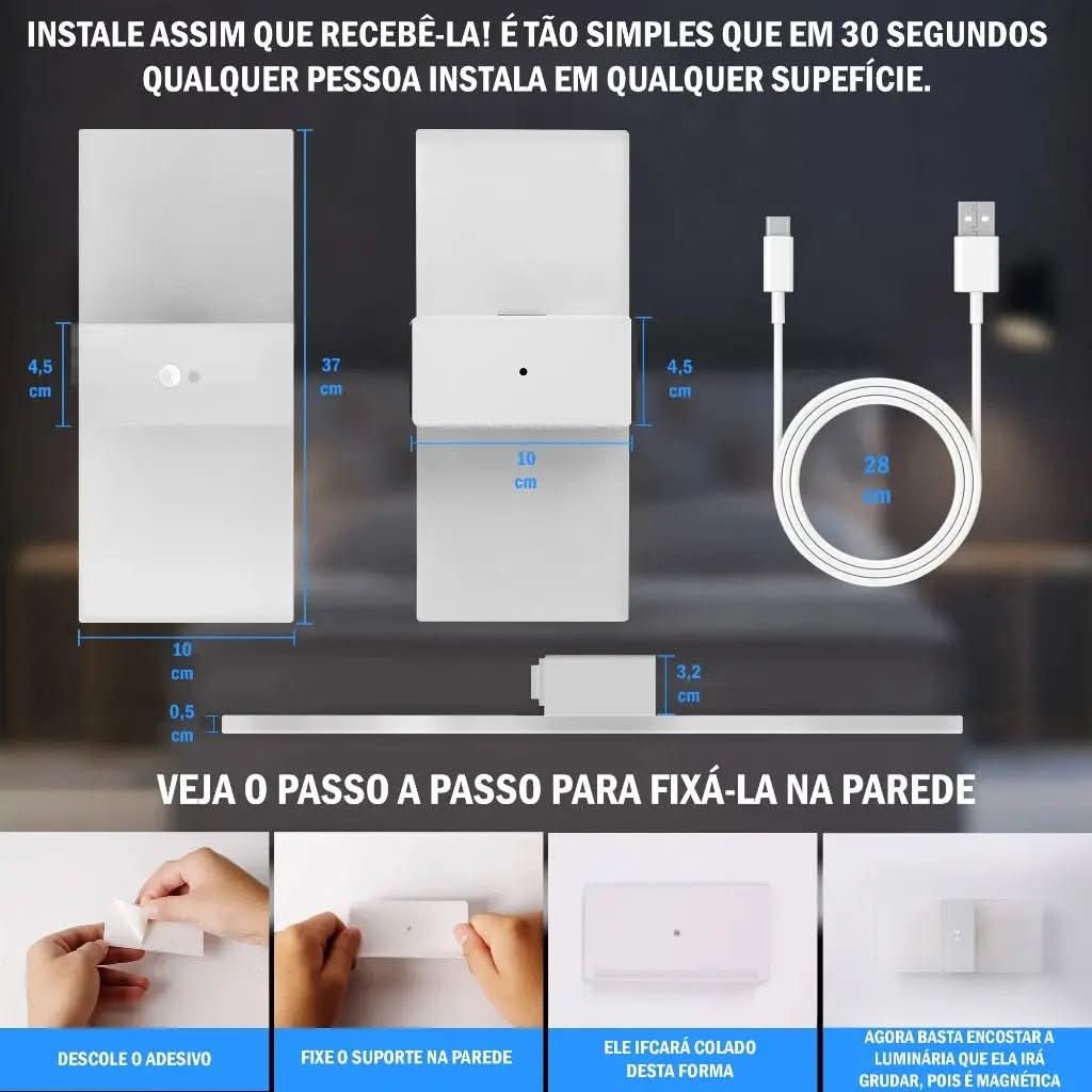 Arandela De Parede Transparente Com Sensor De Movimento – Segurança e Modernidade - Morada Serena