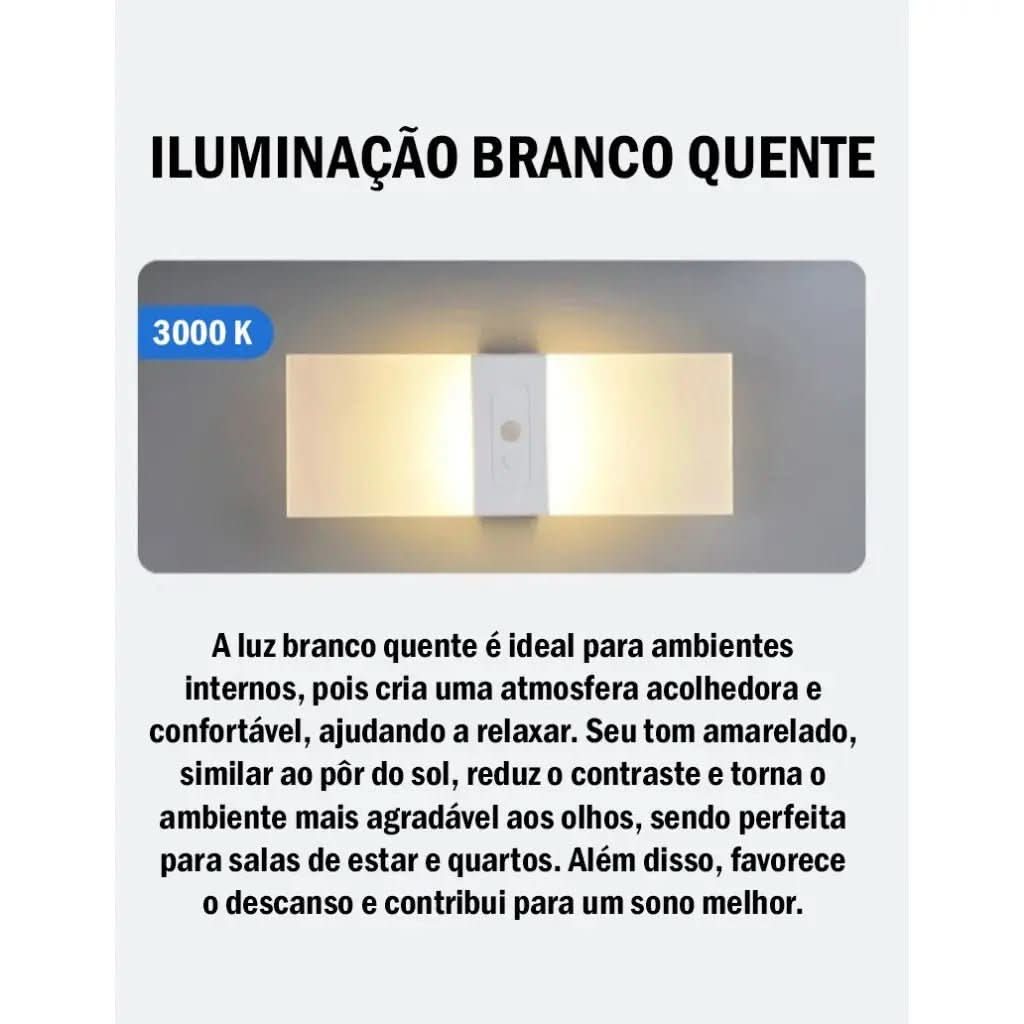 Arandela De Parede Transparente Com Sensor De Movimento – Segurança e Modernidade - Morada Serena
