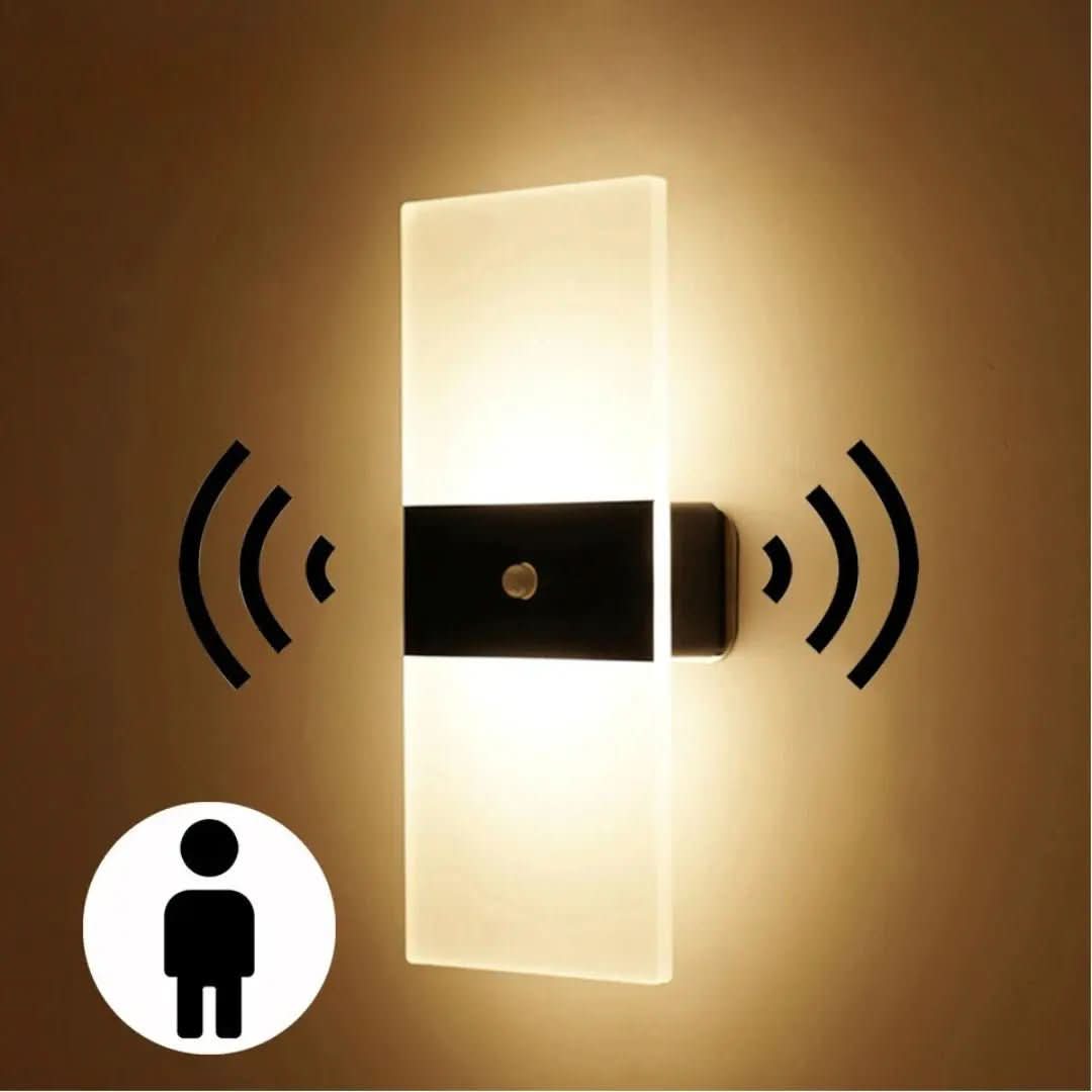 Arandela De Parede Transparente Com Sensor De Movimento – Segurança e Modernidade - Morada Serena