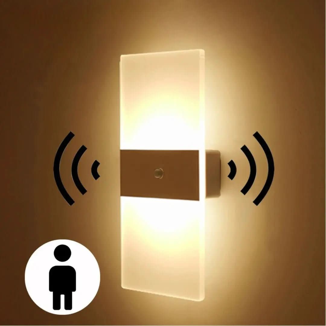 Arandela De Parede Transparente Com Sensor De Movimento – Segurança e Modernidade - Morada Serena