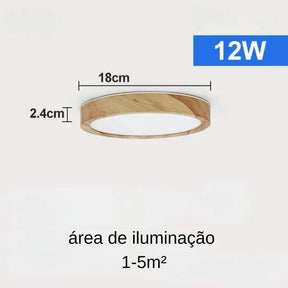 Plafon De Teto Led Sobrepor Estilo Amadeirado - Morada Serena