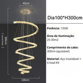Lustre Circular Cristal Moderno Pendente Para Sala De Jantar - Morada Serena