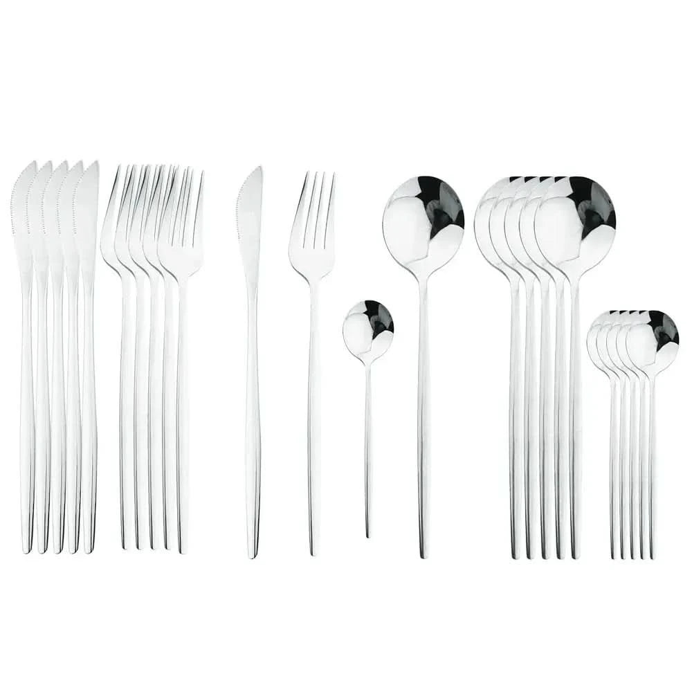 Conjunto De Talheres Aço Inoxidável 24pcs - Morada Serena