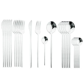 Conjunto De Talheres Aço Inoxidável 24pcs - Morada Serena