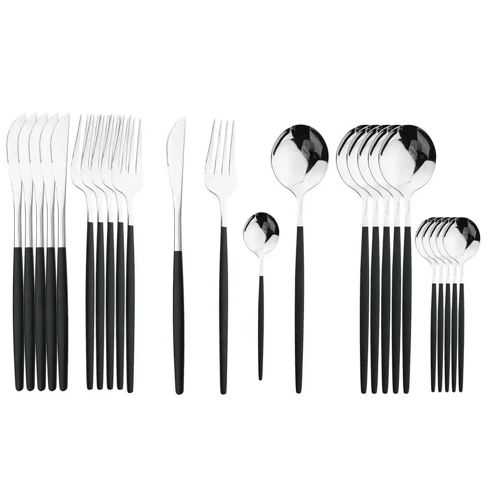 Conjunto De Talheres Aço Inoxidável 24pcs - Morada Serena
