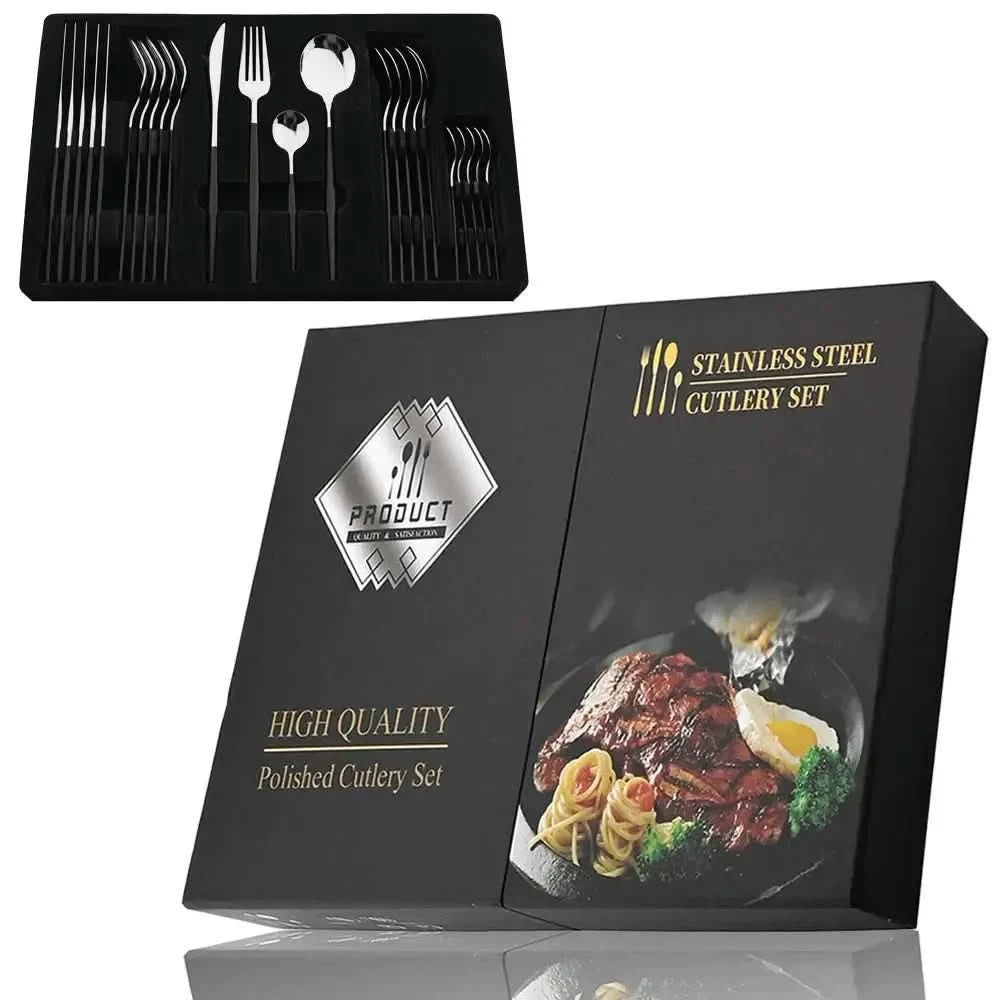 Conjunto De Talheres Aço Inoxidável 24pcs - Morada Serena