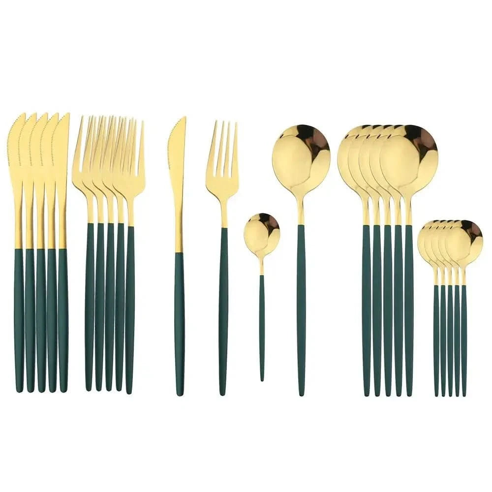 Conjunto De Talheres Aço Inoxidável 24pcs - Morada Serena