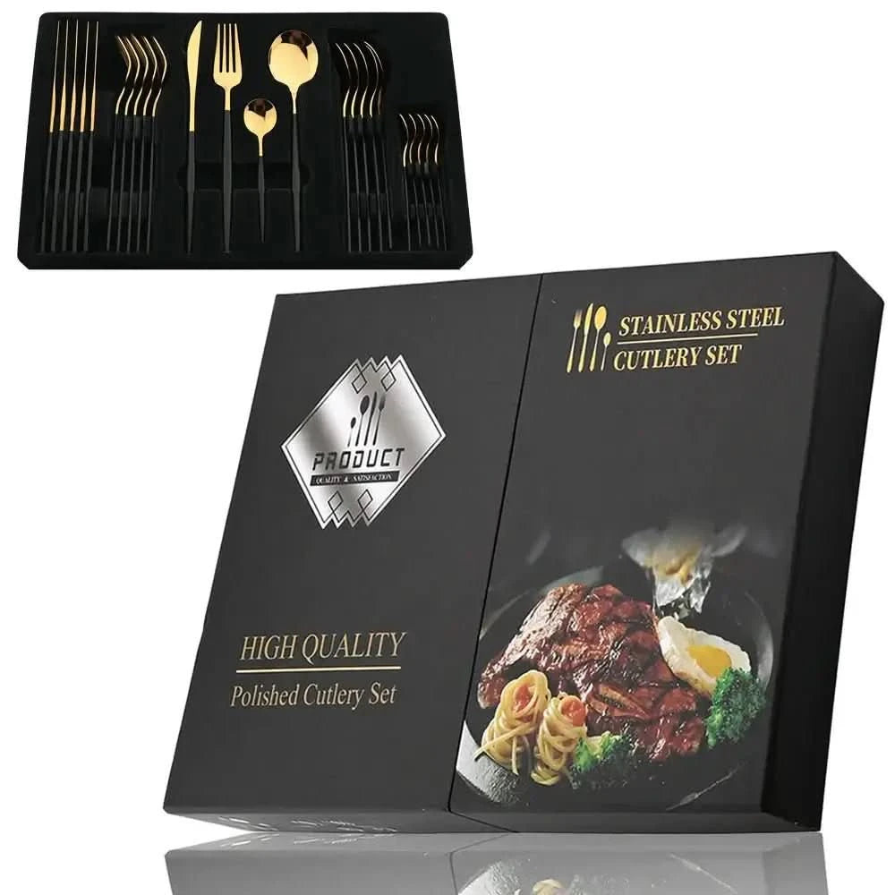 Conjunto De Talheres Aço Inoxidável 24pcs - Morada Serena