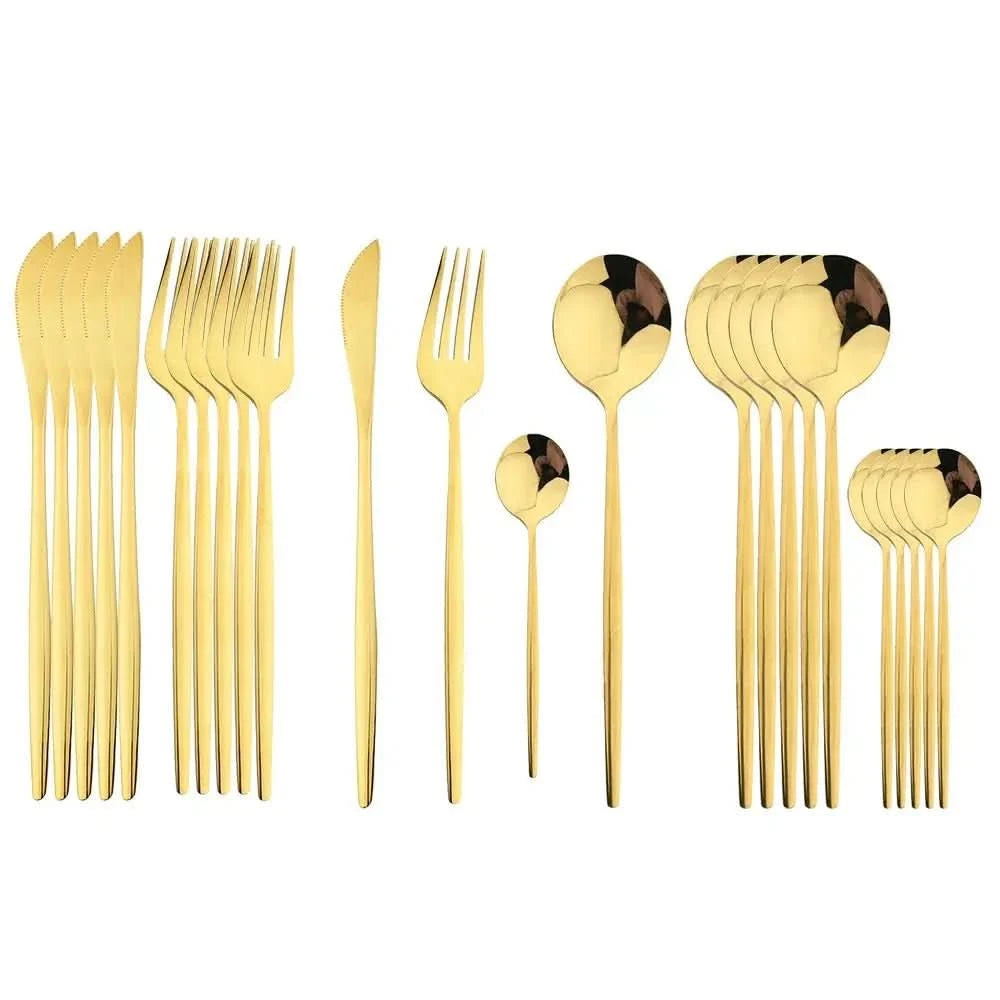 Conjunto De Talheres Aço Inoxidável 24pcs - Morada Serena