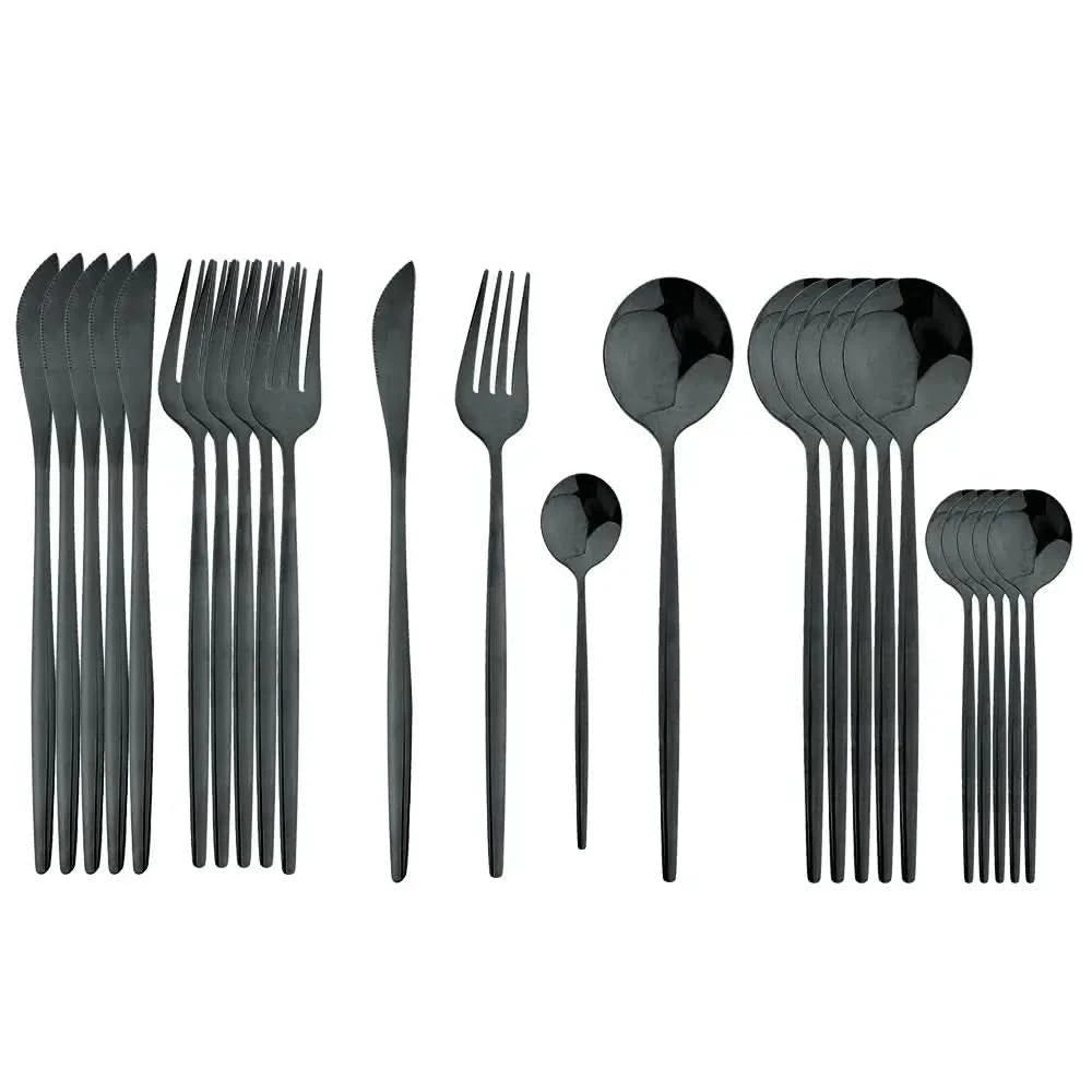Conjunto De Talheres Aço Inoxidável 24pcs - Morada Serena