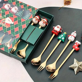 Jogo De Talheres Dourado Aço Inoxidável Especial Natal - Morada Serena