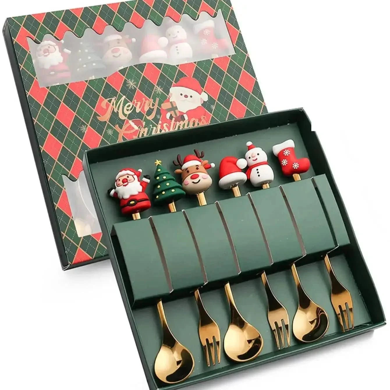 Jogo De Talheres Dourado Aço Inoxidável Especial Natal - Morada Serena