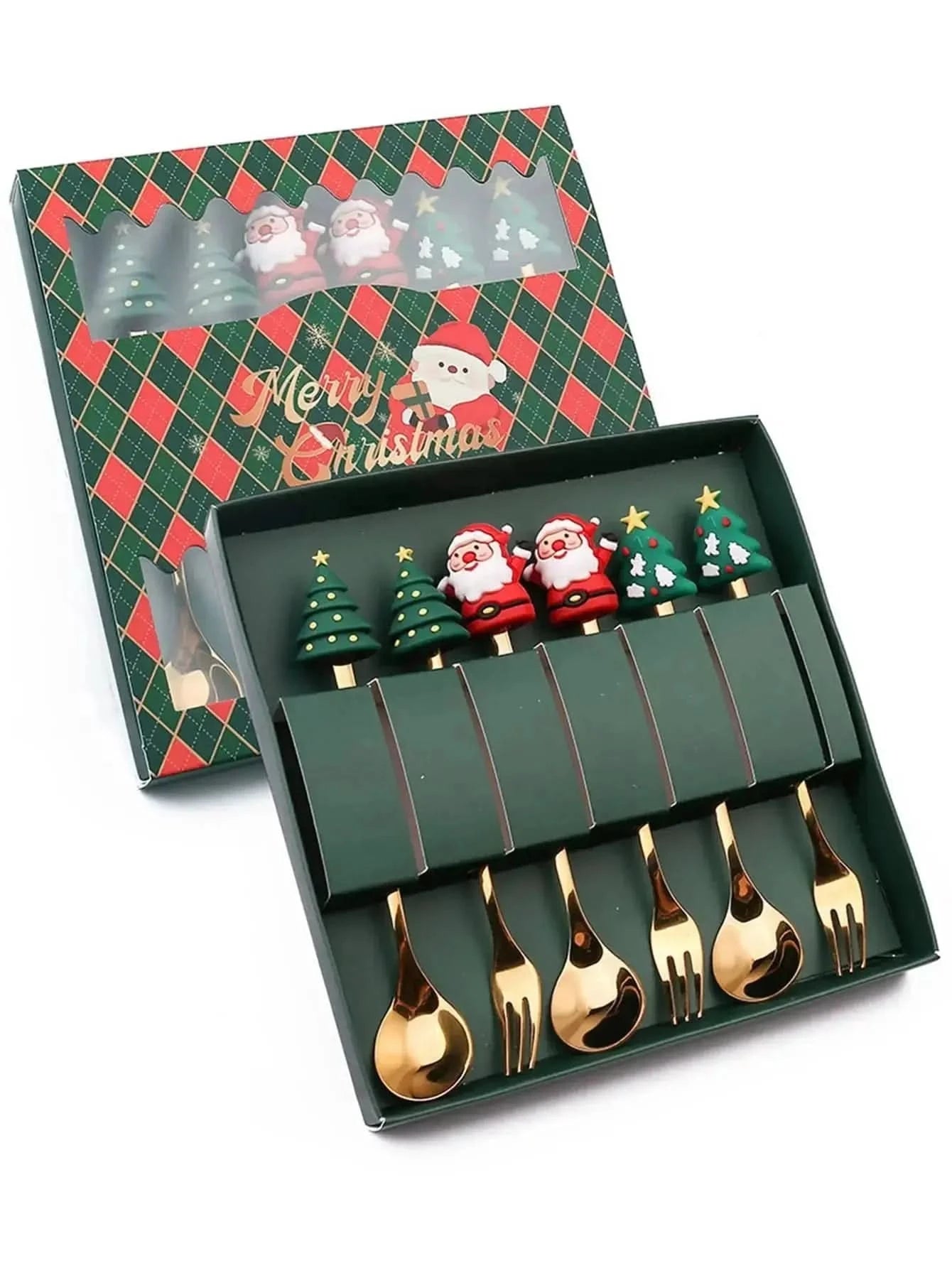 Jogo De Talheres Dourado Aço Inoxidável Especial Natal - Morada Serena
