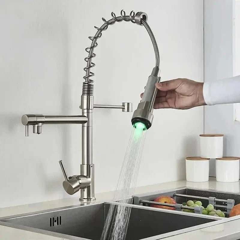 Torneira para Cozinha Gourmet Monocomando com LED Safira - Elegância e Tecnologia para Sua Cozinha - Morada Serena