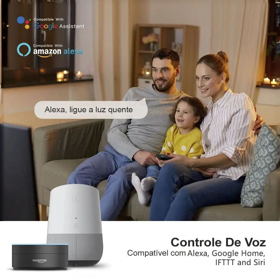 Plafon LED Redondo Sobrepor Smart Home - Controle por Voz via Alexa, Google e Yandex - Morada Serena