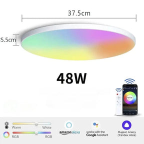 Plafon LED Redondo Sobrepor Smart Home - Controle por Voz via Alexa, Google e Yandex - Morada Serena