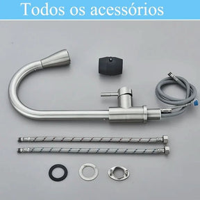 Torneira Monocomando Para Cozinha Níquel Escovado Com Extensor - Morada Serena