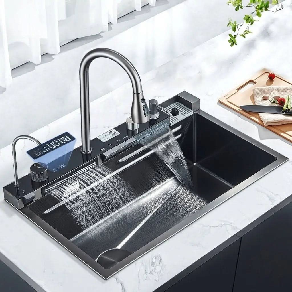 Kit Cuba Cozinha Cascata Gourmet Aço Inox Com Torneira Flexível - Morada Serena