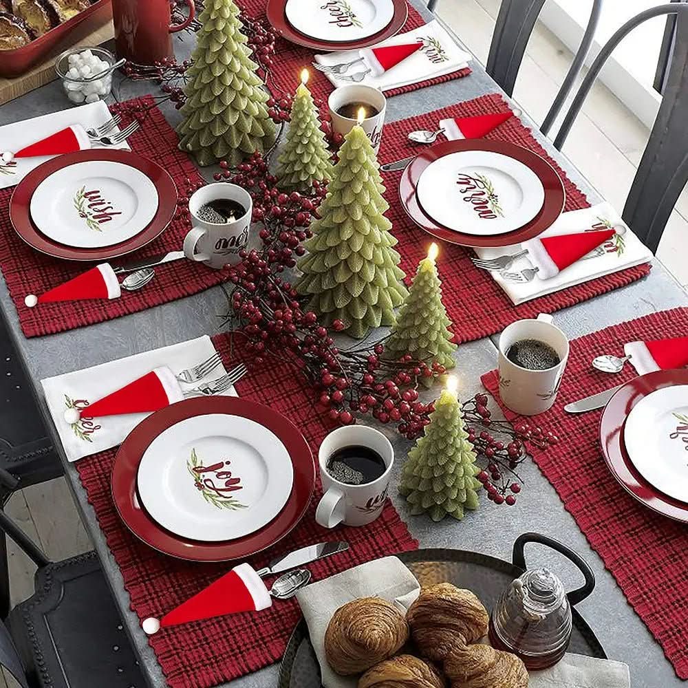 Decoração Mesa Posta Natal Kit De Proteção Talheres - Morada Serena