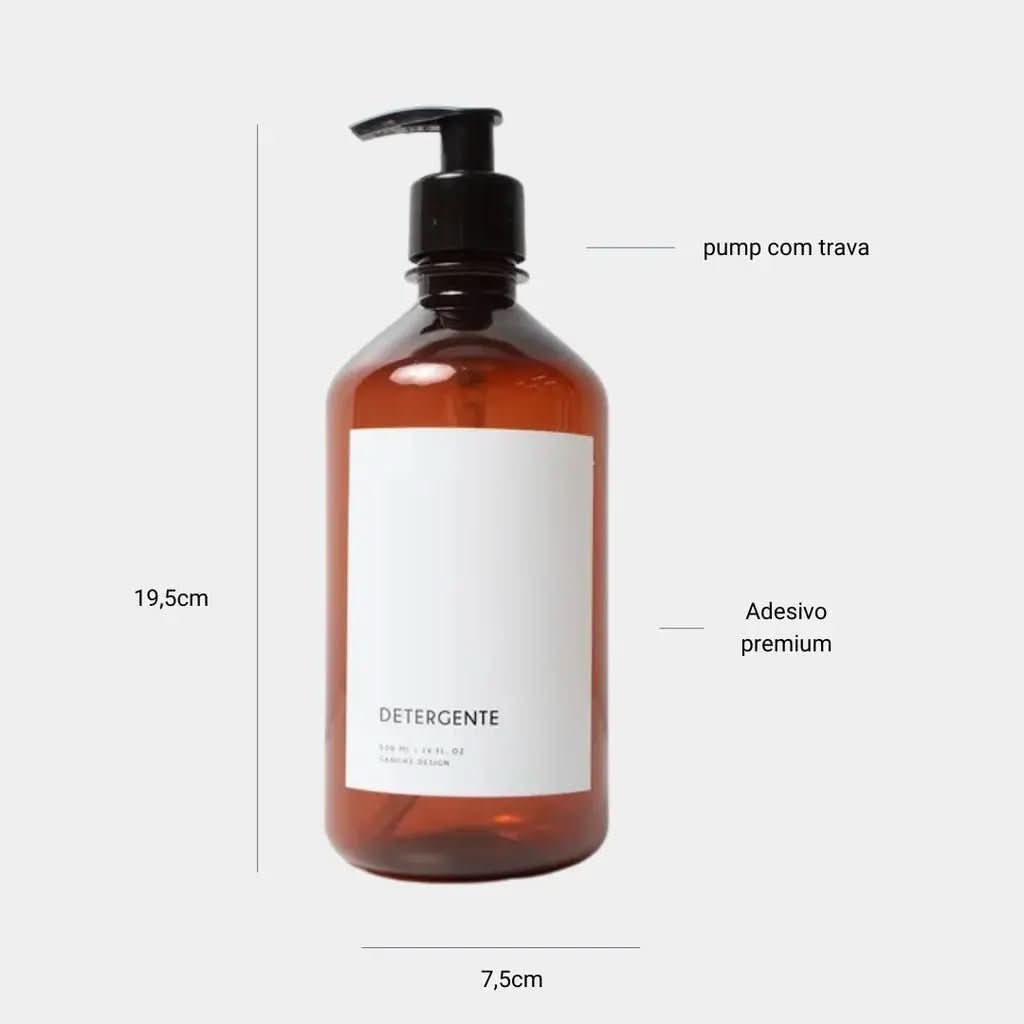 Porta Sabão Frasco Âmbar Minimal Sanchz Design - Morada Serena