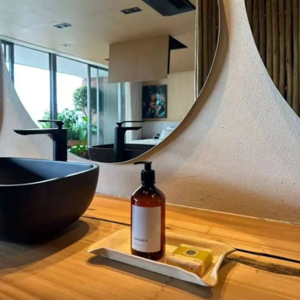 Porta Sabão Frasco Âmbar Minimal Sanchz Design - Morada Serena