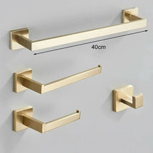 Kit Acessórios Para Banheiro Completo 4 Peças Inox 40/60cm Dourado Escovado - Morada Serena