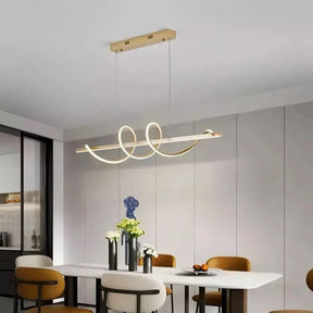 Lustre Pendente Led 45w 3 Em 1 Moderno Quarto Sala Dourado - Morada Serena