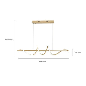 Lustre Pendente Led 45w 3 Em 1 Moderno Quarto Sala Dourado - Morada Serena