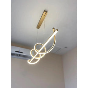Lustre Pendente Led 45w 3 Em 1 Moderno Quarto Sala Dourado - Morada Serena